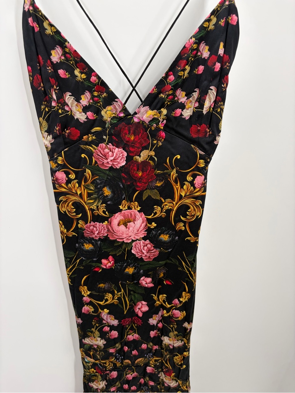 Alice + Olivia Milta Floral Mermaid Satin Slip Maxi Dress size 10 - Picture 7 of 14
